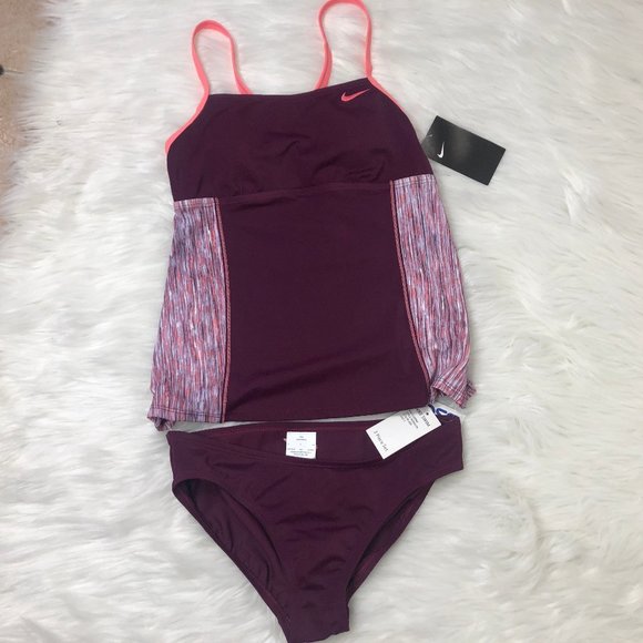 Nike 2 Piece Racerback Tankini Bikini & Bottom - Picture 1 of 6